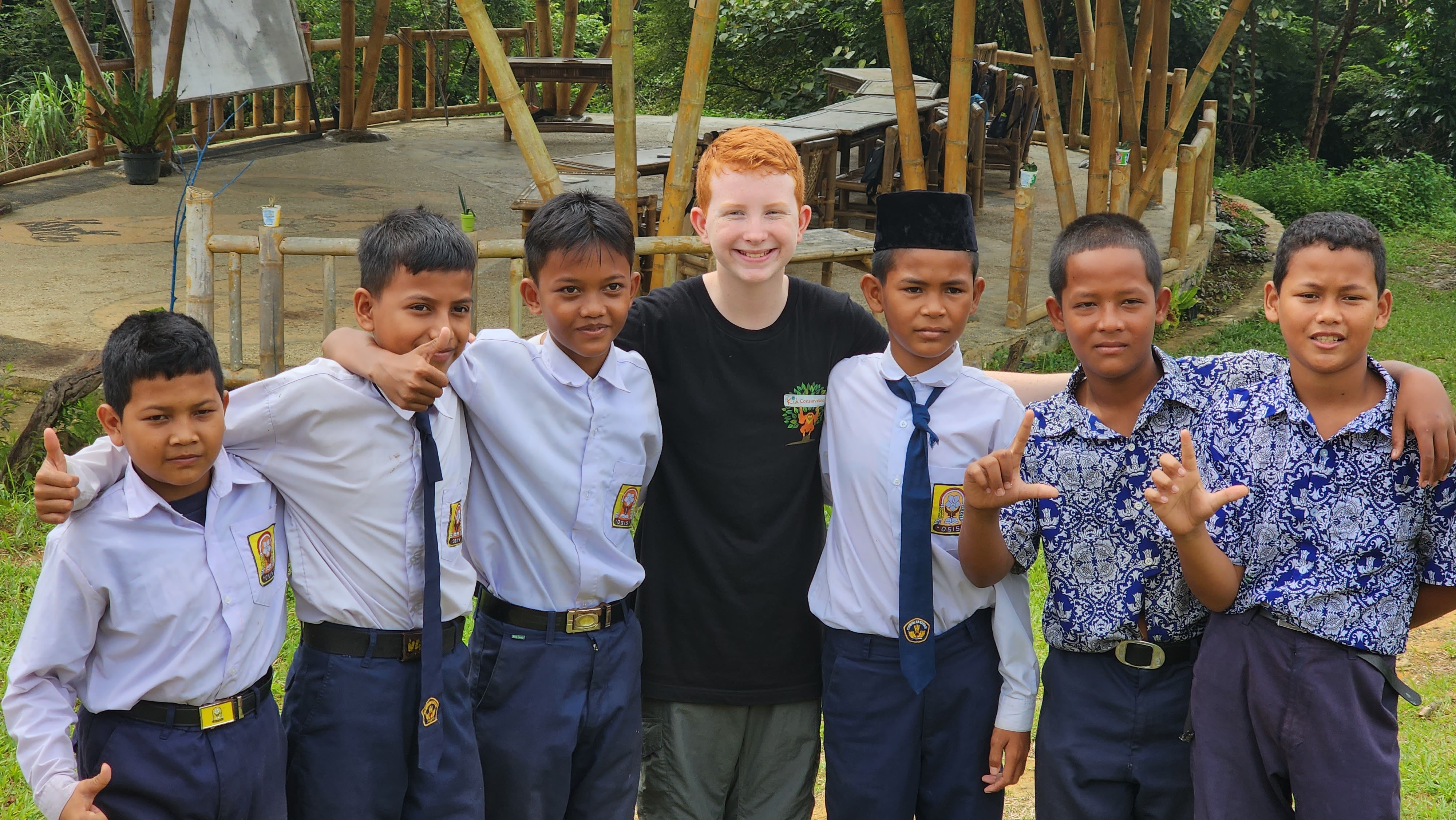 Jack with some students at The Leuser School.